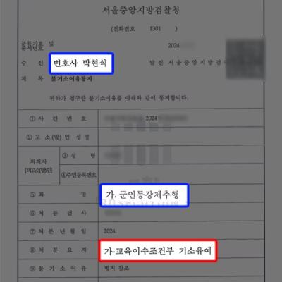 부대 동료 강제추행 혐의 직업군인, 기소유예 처분 받아내 당연제적 방어